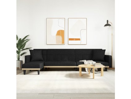 vidaXL Pohovka v tvare L čierna 275x140x70 cm látka