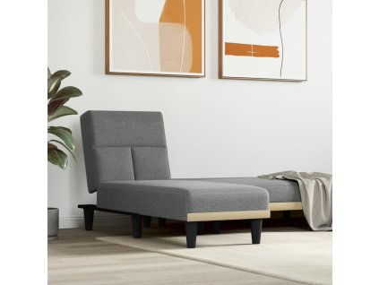 vidaXL Leňoška tmavosivá látka