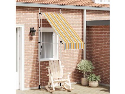 vidaXL Ručne zaťahovacia markíza 100 cm žlto-modré pásiky