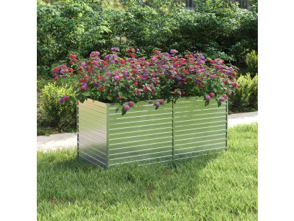 vidaXL Vyvýšený záhradný záhon 160x80x77cm pozinkovaná oceľ strieborný