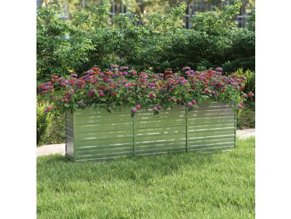 vidaXL Vyvýšený záhradný záhon 240x40x77cm pozinkovaná oceľ strieborný