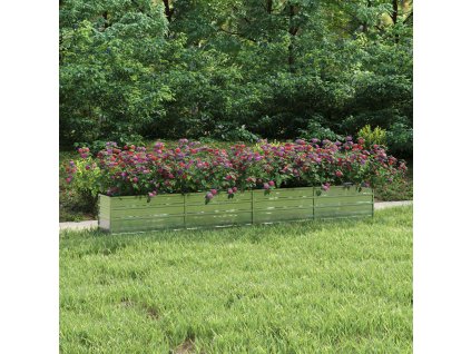 vidaXL Vyvýšený záhradný záhon 320x40x45cm pozinkovaná oceľ strieborný