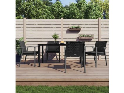 vidaXL 5-dielna záhradná jedálenská sada s vankúšmi polyratan a oceľ