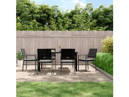 vidaXL 7-dielna záhradná jedálenská sada s vankúšmi polyratan a oceľ