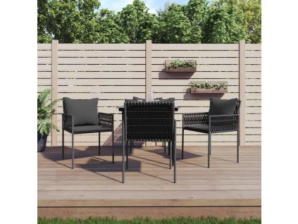 vidaXL 5-dielna záhradná jedálenská sada s vankúšmi polyratan a oceľ