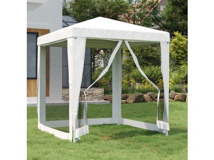 vidaXL Párty stan so 4 sieťkovanými bočnými stenami 2x2 m biely