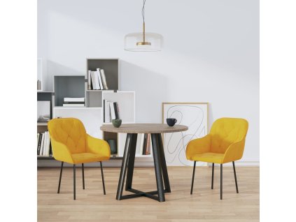 vidaXL Jedálenské stoličky 2 ks žlté zamatové