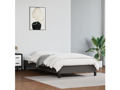 vidaXL Posteľný rám sivá 90x200 cm umelá koža