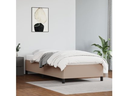 vidaXL Posteľný rám kapučínový 100x200 cm umelá koža