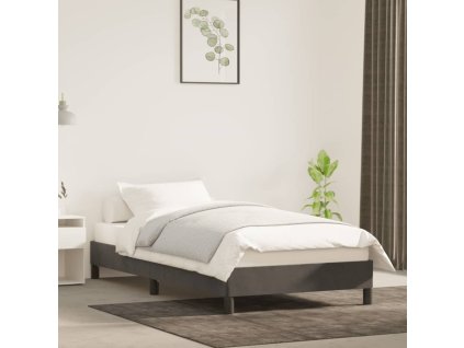 vidaXL Posteľ bez matraca tmavosivá 90x200 cm zamat