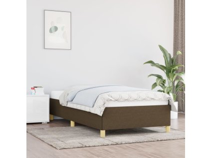 vidaXL Posteľ bez matraca tmavohnedá 100x200 cm látka