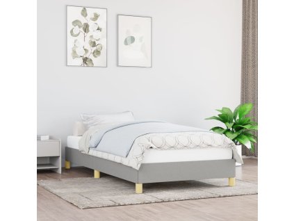 vidaXL Posteľ bez matraca bledosivý 100x200 cm látka