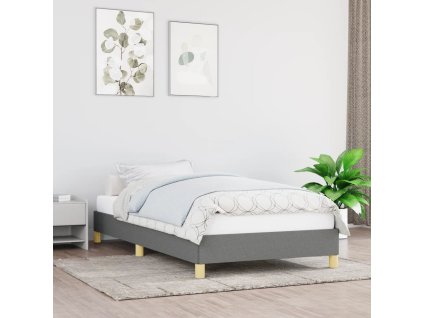 vidaXL Posteľ bez matraca tmavosivá 80x200 cm látka