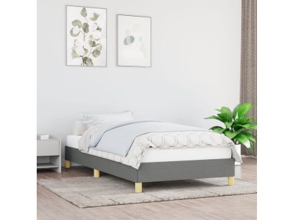vidaXL Posteľ bez matraca tmavosivá 100x200 cm látka