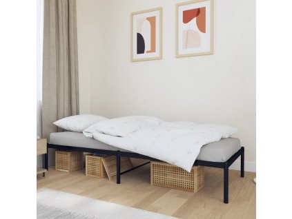 vidaXL Kovový posteľný rám čierny 80x200 cm