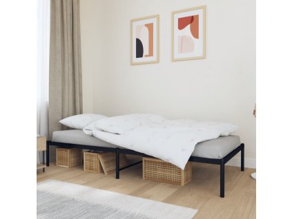 vidaXL Posteľný rám čierny kov 90x200 cm
