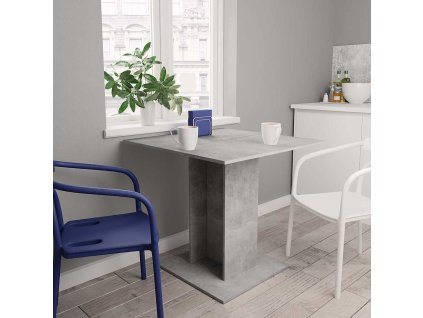 vidaXL Jedálenský stôl, betónovo sivý 80x80x75 cm, kompozitné drevo