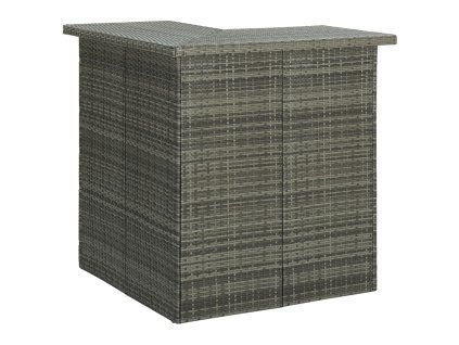 vidaXL Rohový barový stolík sivý 100x50x105 cm polyratanový