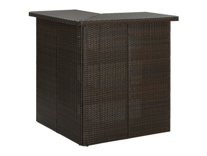 vidaXL Rohový barový stolík hnedý 100x50x105 cm polyratanový