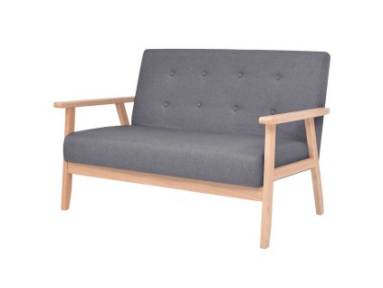 vidaXL 2-miestna pohovka, látka, tmavosivá