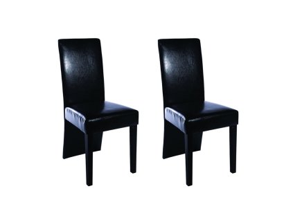 vidaXL Jedálenské stoličky 2 ks čierne umelá koža