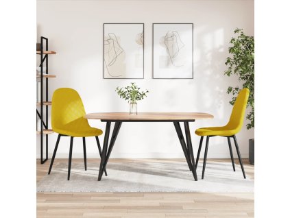 vidaXL Jedálenské stoličky 2 ks horčicovo-žlté zamatové