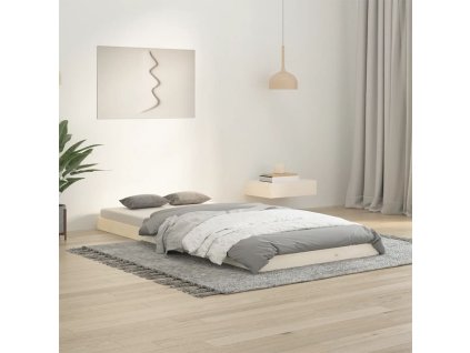 vidaXL Posteľný rám biely 90x200 cm borovicový masív