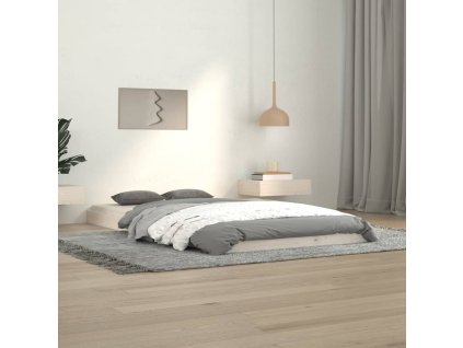 vidaXL Posteľný rám biely 100x200 cm borovicový masív