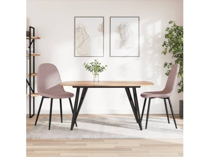 vidaXL Jedálenské stoličky 2 ks ružové zamatové