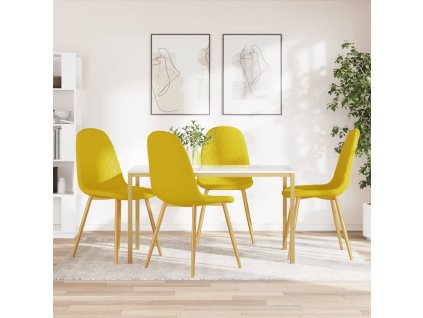 vidaXL Jedálenské stoličky 4 ks horčicovo-žlté zamatové