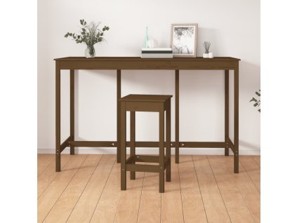 vidaXL Barový stolík medovo-hnedý 180x80x110 cm borovicový masív