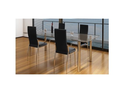 vidaXL Jedálenské stoličky 4 ks čierne umelá koža