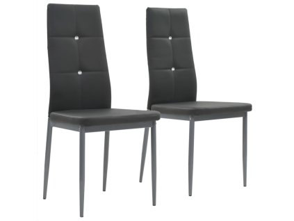 vidaXL Jedálenské stoličky 2 ks sivé umelá koža