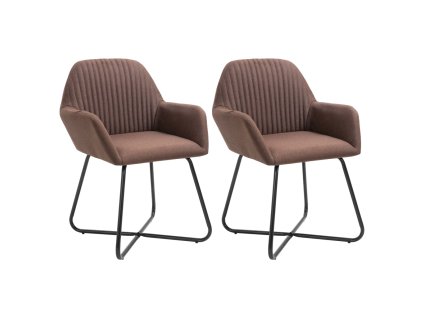 vidaXL Jedálenské stoličky 2 ks hnedé látkové