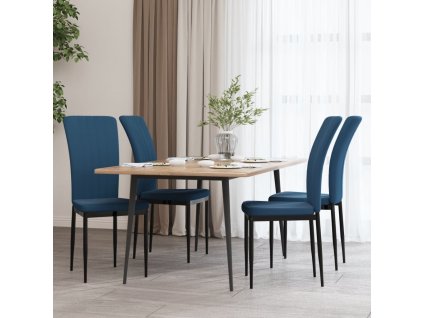 vidaXL Jedálenské stoličky 4 ks modré zamatové