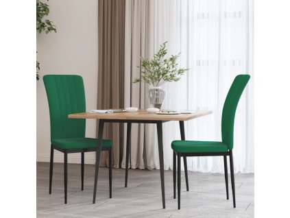 vidaXL Jedálenské stoličky 2 ks tmavozelené zamatové