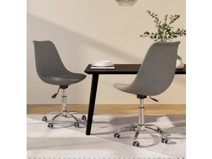 vidaXL Otočné jedálenské stoličky 2 ks bledosivé látkové