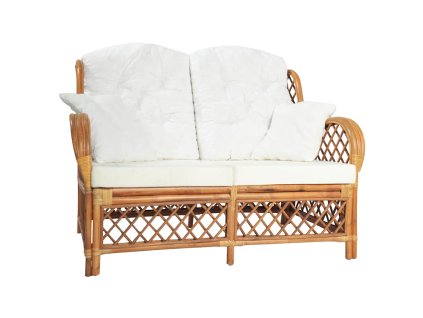 vidaXL 2-miestna pohovka bledohnedá ratanová