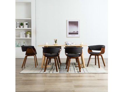 vidaXL Jedálenské stoličky 6 ks sivé ohýbané drevo a látka