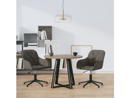 vidaXL Otočné jedálenské stoličky 2 ks tmavosivé zamatové