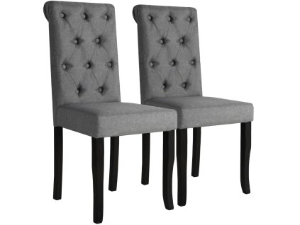 vidaXL Jedálenské stoličky 2 ks tmavosivé látkové