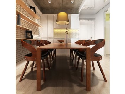 vidaXL Jedálenské stoličky 6 ks hnedé umelá koža