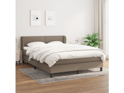 vidaXL Posteľný rám boxspring s matracom sivohned 140x200 cm látka