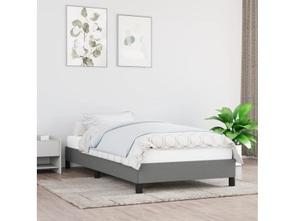 vidaXL Posteľ bez matraca tmavosivá 100x200 cm látka