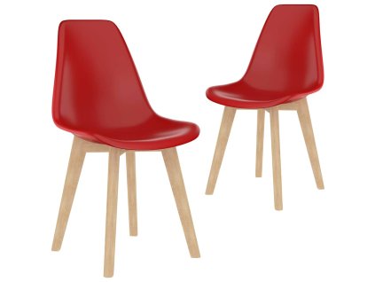 vidaXL Jedálenské stoličky 2 ks červené plast