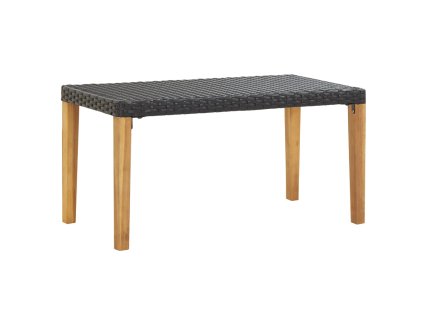 vidaXL Záhradná lavička 120 cm čierna polyratan a akáciový masív