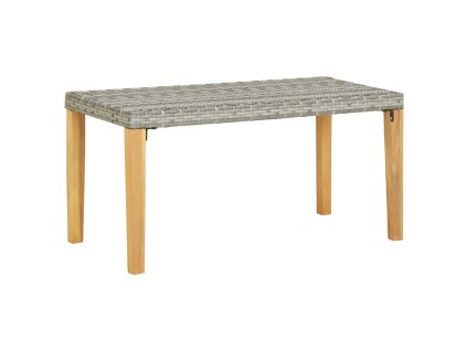vidaXL Záhradná lavička 120 cm sivá polyratan a akáciový masív