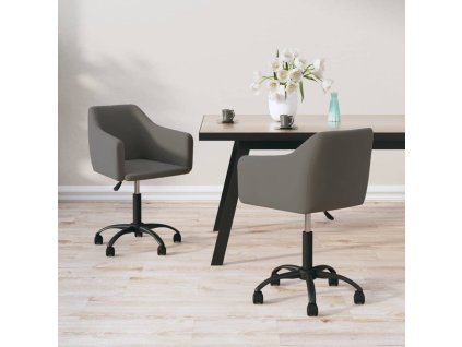 vidaXL Otočné jedálenské stoličky 2 ks tmavosivé zamatové