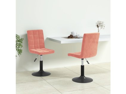 vidaXL Otočné jedálenské stoličky 2 ks ružové zamatové