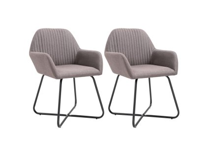 vidaXL Jedálenské stoličky 2 ks sivohnedé látkové